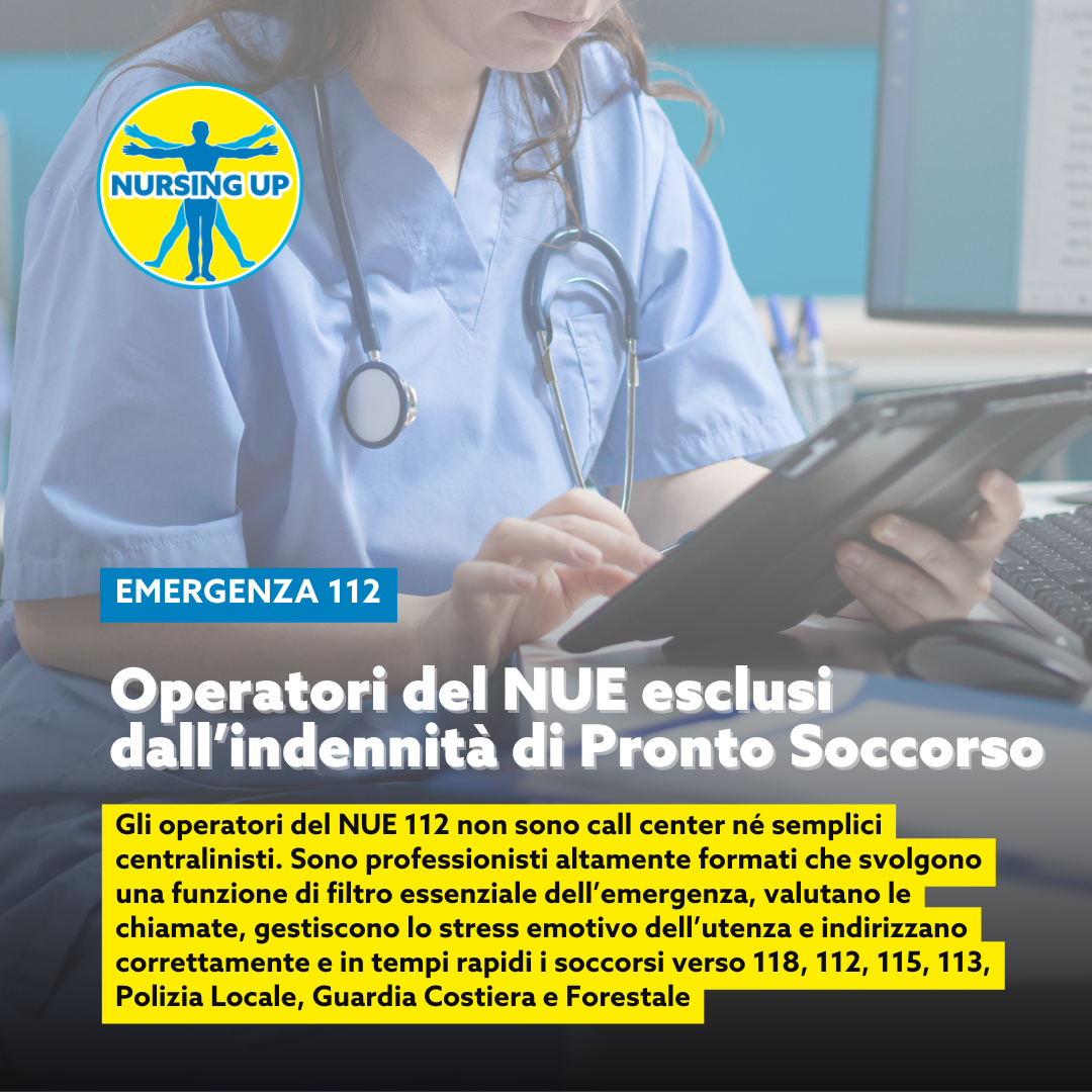 NUE 112 esclusi dall'indennità di Pronto Soccorso